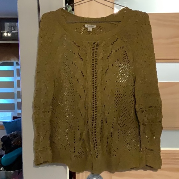 Mustard yellow/green knitted sweater - Picture 1 of 3